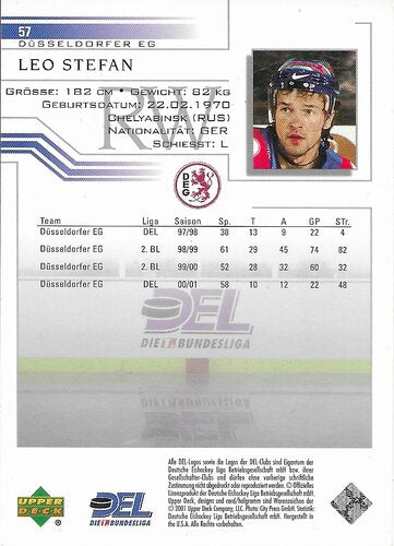 Playerkarte 2001/2002 #57 Leo Stefan Düsseldorfer EG