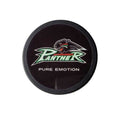 Eishockeypuck mit Augsburger Panther Logo & Slogan "Pure Emotion" – B-Ware mit leichten Kratzern