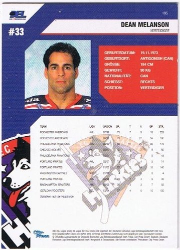 Playerkarte Dean Melanson Kassel Huskies