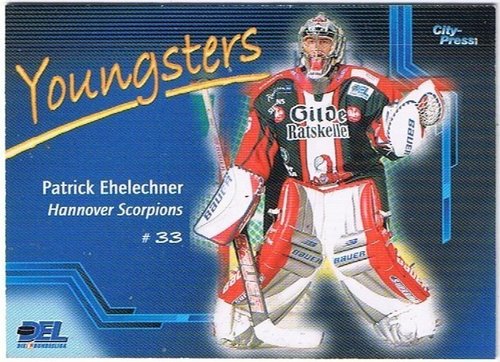 DEL Playerkarte 2002/03 Patrick Ehelechner Hannover Scorpions #108 Youngstars