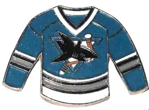 Eishockeypin Trikot San Jose Sharks – Dunkles Trikot mit Butterflyverschluss