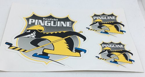 Aufkleber-Postkarte Krefeld Pinguine Logo – 3 Sticker