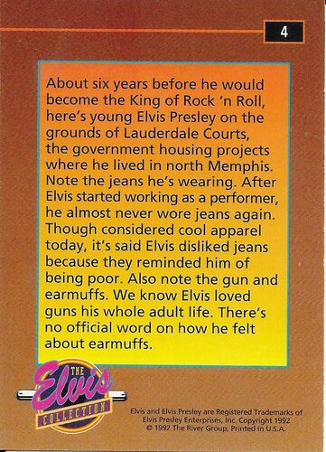 1992 The River Group The Elvis Collection  #4 - About six years before he would become the King