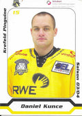 Autogrammkarte Daniel Kunce 2003-04 Krefeld Pinguine