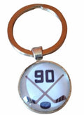 Schlüsselanhänger gekreuzte Eishockeyschläger und Nummer 90