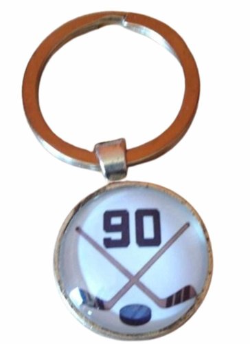 Schlüsselanhänger gekreuzte Eishockeyschläger und Nummer 90