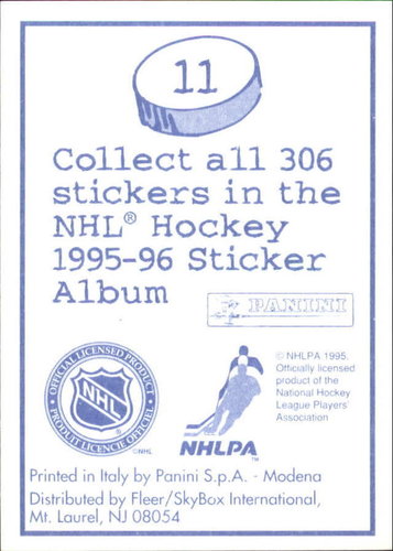 1995-96 Panini Stickers  #11 Don Sweeney Boston Bruins