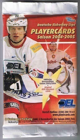 DEL Playerkarten Päckchen 2004/2005 – 8 Karten inkl. 2003/04 Kartenanteil