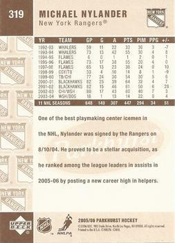 2005/2006 Parkhurst #319 Michael Nylander – New York Rangers (Base Card)