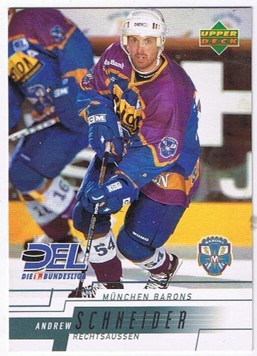 DEL Playercard 2000/01 Andrew Schneider #183 München Barons