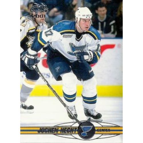 Eishockey-Sammelkarte von Jochen Hecht aus der Saison 2000/2001 im blauen Trikot der St. Louis Blues, erschienen bei Pacific.