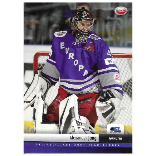 Eishockey Sammelkarte DEL 2007/2008 Nummer 015 Alexander Jung Hannover Scorpions Team Europa Vorderseite
