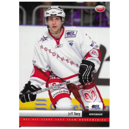 Eishockey-Sammelkarte von Verteidiger Jeff Tory im Trikot des ERC Ingolstadt aus der Saison 2007/2008, Sonderausgabe Team Nordamerika