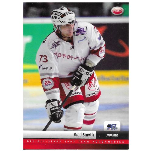 Eishockey-Sammelkarte von Stürmer Brad Smyth im Trikot der Hamburg Freezers aus der Saison 2007/2008, Sonderausgabe Team Nordamerika