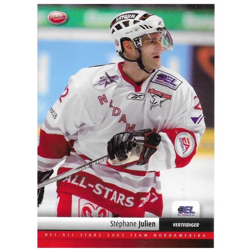 Eishockey-Sammelkarte von Verteidiger Stephane Julien im Trikot der Kölner Haie aus der Saison 2007/2008, Sonderausgabe Team Nordamerika