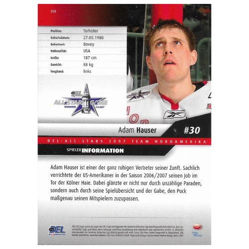 2007/2008 #038 Adam Hauser – Kölner Haie (Team Nordamerika)