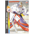 Eishockey-Sammelkarte von Torwart Danny aus den Birken im Trikot der Adler Mannheim aus der Saison 2008/2009 Trade & Play Base Card