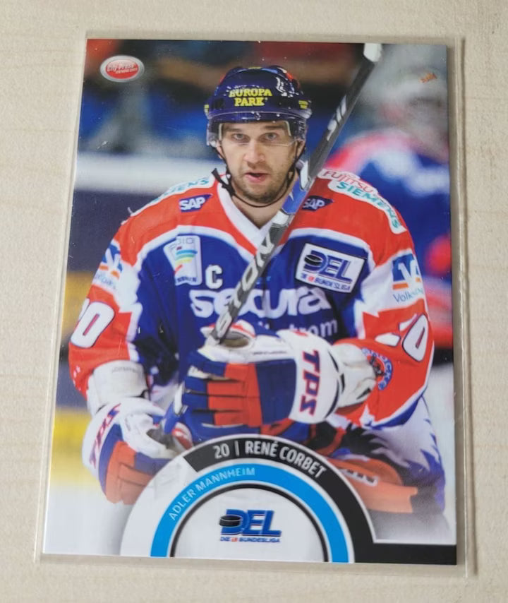 Eishockey Sammelkarte René Corbet Adler Mannheim Saison 2008/2009 City Press Exclusive Edition Nummer EX112 Vorderseite