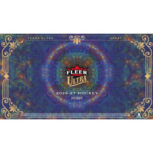 Vorschau-Design der versiegelten 2026-27 Upper Deck Fleer Ultra NHL Hockey Hobby Box für die Eishockey-Sammelkarten-Saison 2026-27