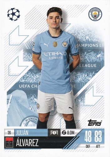 Topps Match Attax UEFA Club Competitions 2024/25 #26 – Julián Álvarez – Manchester City