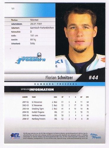 DEL 2007/2008 Florian Schnitzer Hamburg Freezers