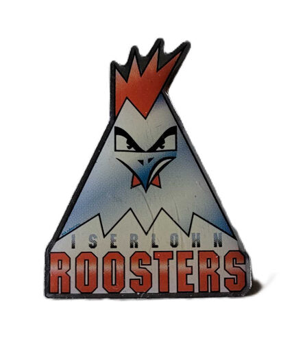 Iserlohn Roosters Pin – Retro-Logo mit Butterflyverschluss – Sammler- & Fanartikel