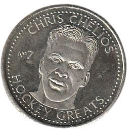 1996-97 Got-Um NHLPA Hockey Greats Coins  Chris Chelios - Chicago Blackhawks
