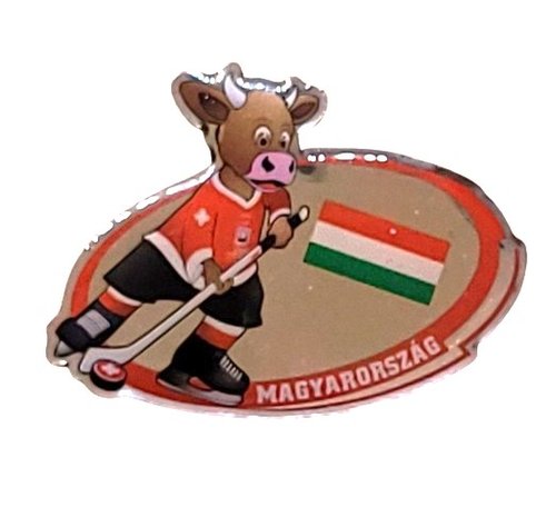 Eishockeypin Ungarn WM 2009 – Maskottchen Micha & Flaggen Sammlerpin