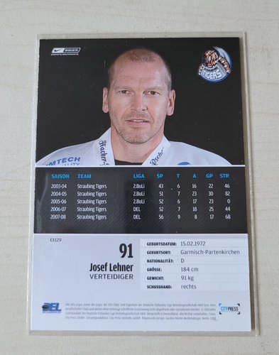 Straubing Tigers Exclusive 2008/09 Josef Lehner