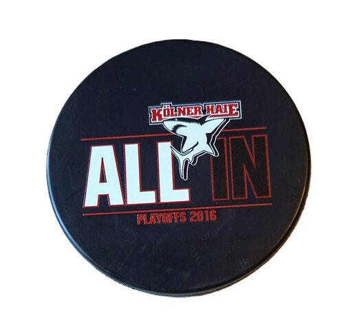 Eishockeypuck Kölner Haie ALL IN Playoffs 2016 Sammlerauflösung