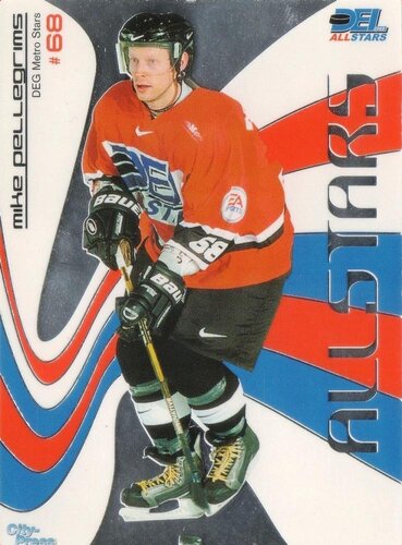 DEL Playerkarte Saison 2002/2003 Mike Pellegrims – DEG Metro Stars – City Press – Allstars