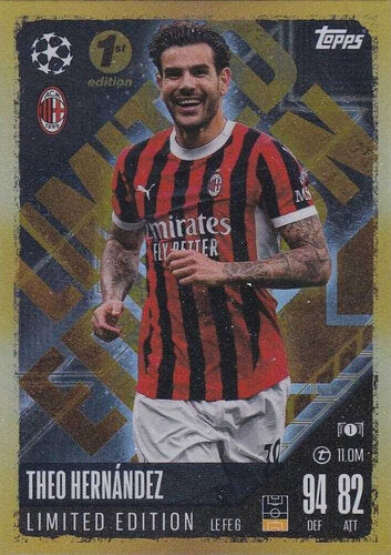 2024-25 Topps Match Attax #LEFE6 First Edition Limited Edition Theo Hernández AC Milan