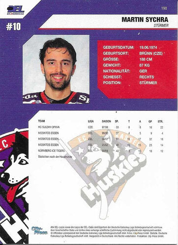 Playerkarte 2004/2005 #198 Martin Sychra Kassel Huskies