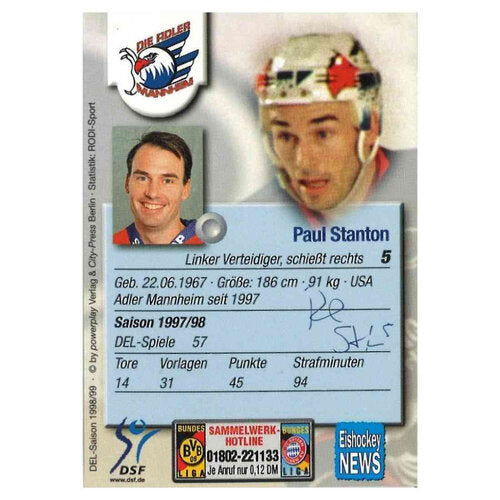 98-99 Powerplay DEL Schirner Edition #229 Paul Stanton Mannheim (Base-Card)