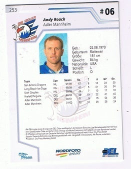 DEL Playerkarte 2002/2003 #253 Andy Roach Adler Mannheim