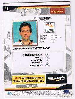 Playerkarte 2005/2006 #283 Robert Leask Deutsche Nationalmannschaft