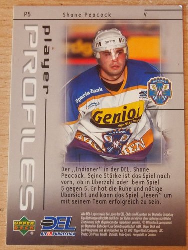 DEL 2000/01 Player Profiles – Shane Peacock P5 München Barons
