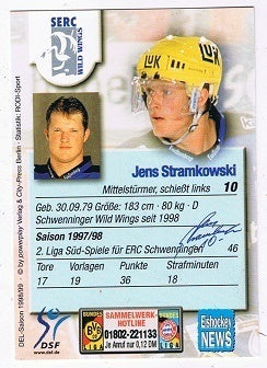 DEL Playerkarte 1998/99  Jens Stramkowski Schwenninger Wild Wings