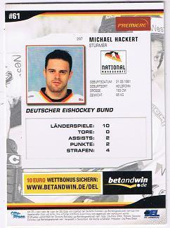 DEL Playerkarte 2005/2006 #297 Michael Hackert DEB