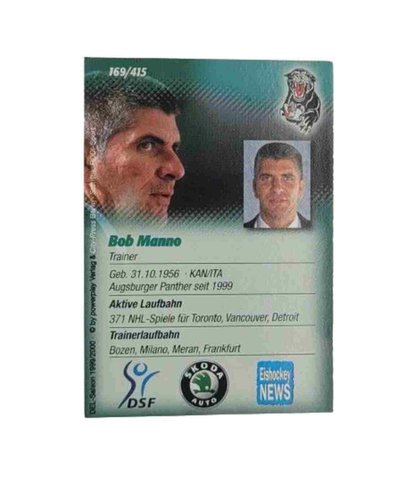 1999/2000 Powerplay #169 Bob Manno – Augsburger Panther (Base Card)