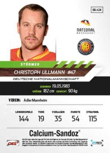 Christoph Ullmann Playerkarte 2013/2014 #DEL-624 Deutsche Nationalmannschaft