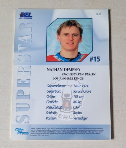 Nathan Dempsey Superstar Playerkarte #SU07 – Saison 2004/2005