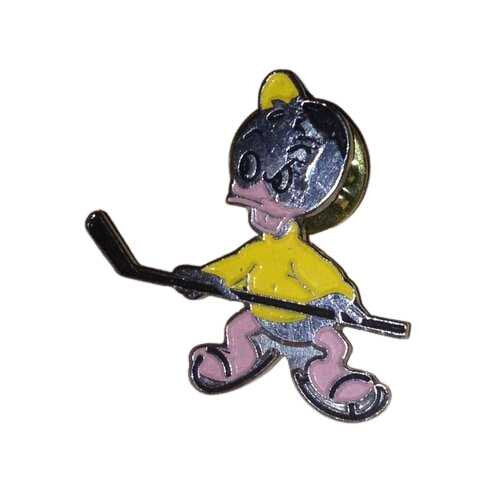Eishockeypin „Neffe spielt Eishockey“ – Comic-Motiv mit Schmetterlingsverschluss