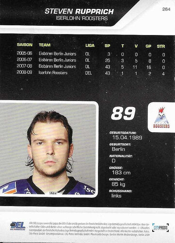 Playerkarte #264 – Steven Rupprich – Iserlohn Roosters – DEL 2009/2010