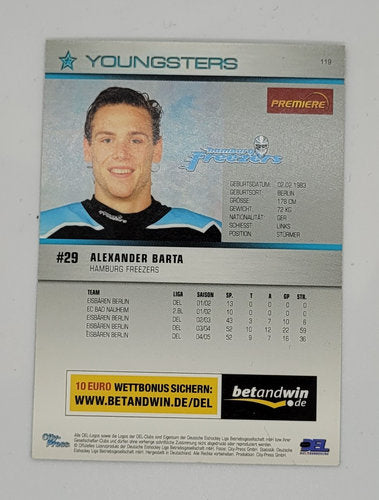 DEL Playerkarte 2005/06 Alexander Barta Hamburg Freezers