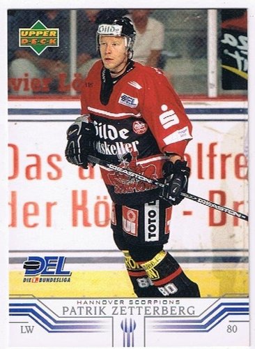 DEL Playerkarte 2001/2002 – Patrick Zetterberg – Hannover Scorpions – Upper Deck #105