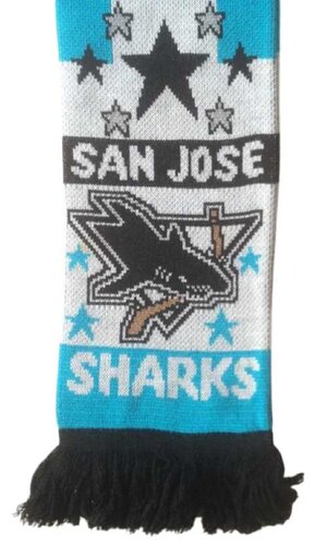 San Jose Sharks Fanschal EST 1990 Hellblau Weiß NHL Schal