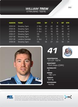 2009-2010 Playerkarte Straubing Tigers #392 William Trew