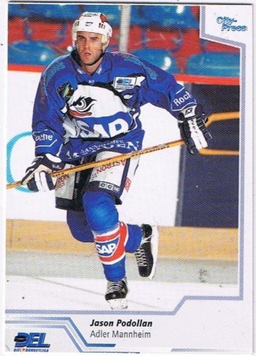 Jason Podollan DEL Playerkarte 2002/2003 Adler Mannheim City Press