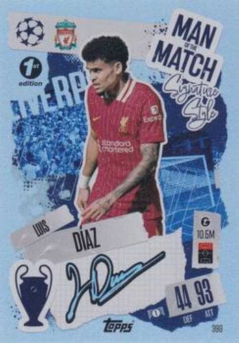 Topps Match Attax 2024/25 #399 Luis Díaz Man of the Match First Edition